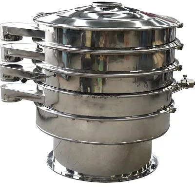 304 Stainless Steel Triple Layer Rotary Vibrating Sieve Super Fine Powder Sieving Machine