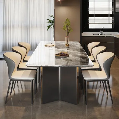 High-end Ultra-crystal Stone Dining Table Living Room Light Luxury Modern Luxury Stone Table Marble Dining Table