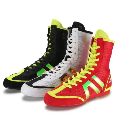 Professional High Top Breathable Non-slip Mens Boxing Boots Products Shoes Wrestling Shoes