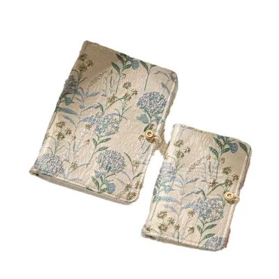 Fabric Hardcover Notebook with Floral Pattern Thermal Binding & 90 Sheets Exquisite Journal/Study Supply Gift for Girls