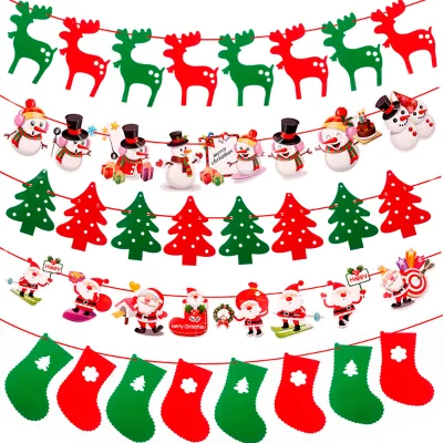 Home Holiday Festival Decoration Happy New Year Merry Christmas Cheers Banner for Party