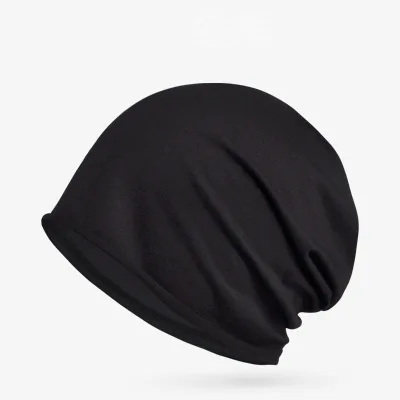 Night Cap Single Layer Curled Skull Design Soft Elastic Beanie Hop Style for Men Women Multi-Colors for Beach Business