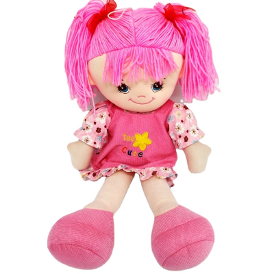 Customize 20 Inch pink Big Face Clothes Rag Doll