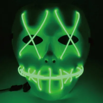 Halloween LED Light up Skull Mask Rechargeable Glow in the Dark Spooky Skeleton Mask