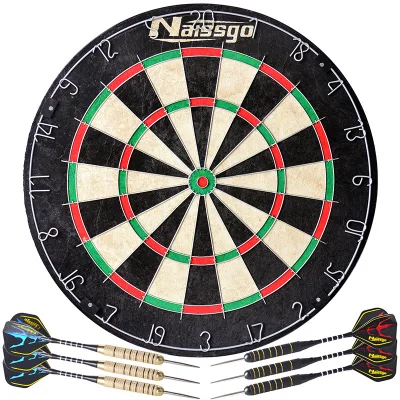 Competition-Grade Jute Dartboard Set, 18-Inch with 6 Steel Darts and Installation Tools for Bars and Clubs
