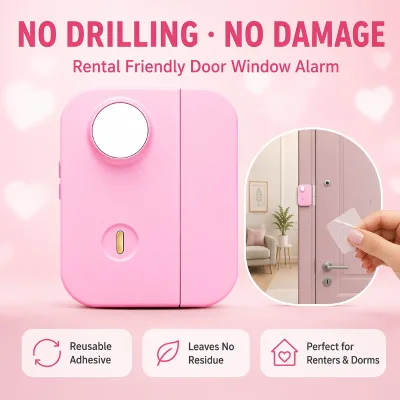 Rechargeable 130dB Door Security Alarm Magnetically Door Window Burglar Alarm for Travel Home Window Camping Tents Security