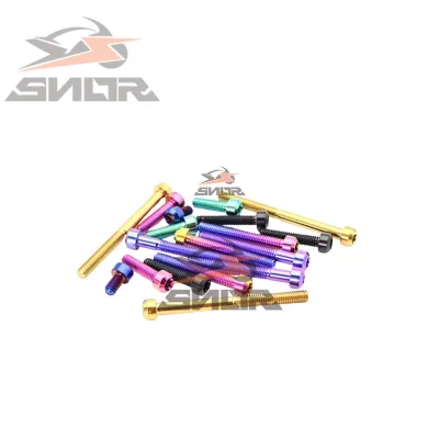 SNOR High Quality Titanium Alloy Cylindrical Head Inside Plum Screw Motorcycle Modification Custom Color Nuts