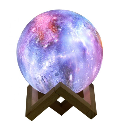 Slap Touch RGB Remote Control 3D Starry Sky Painted 15cm Moon Lamp Colorful Night Light