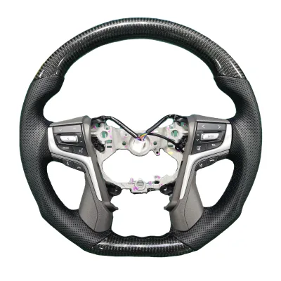 Carbon Fiber LED Flat Bottom Racing Car Steering Wheel for Toyota