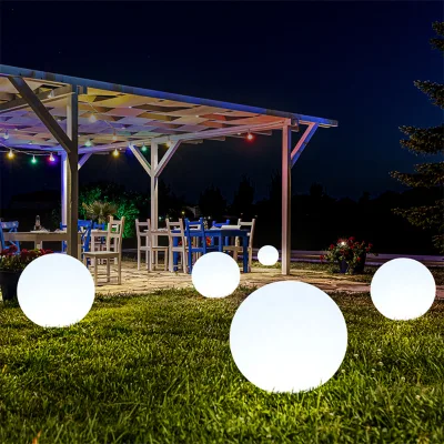 Cordless Rechargeable Inner Solar Setting Waterproof Solar Charging Motion Lights Outdoor Garden Led Ball Stone Lamp