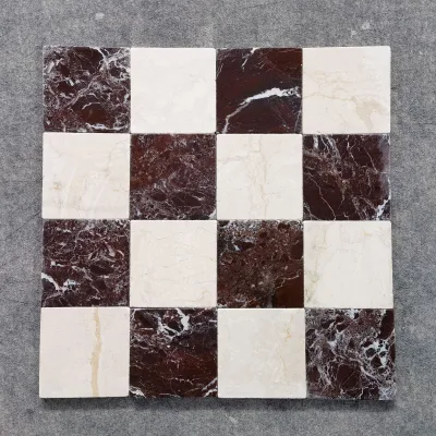 Custom Popular Colorful Marble Checkerboard Subway Floor Indoor for Kitchen Bathroom Checker Tile