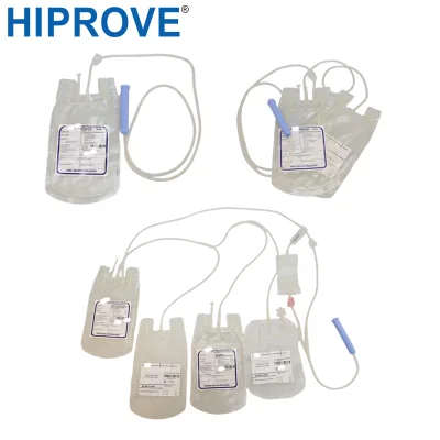 CE ISO Approved HIPROVE WP-1 Class II Disposable Medical PVC Blood Bags CPDA-1 Anticoagulant Sizes 250ml-500ml