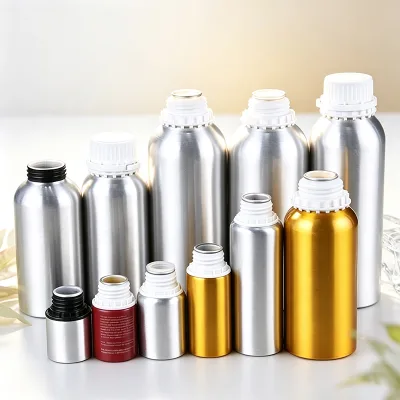 Free Sample100ml 150ml 300ml 500ml 1000ml Silver Essential Oil Aluminum Bottle Liquid Chemical Container With Tamperproof Lid