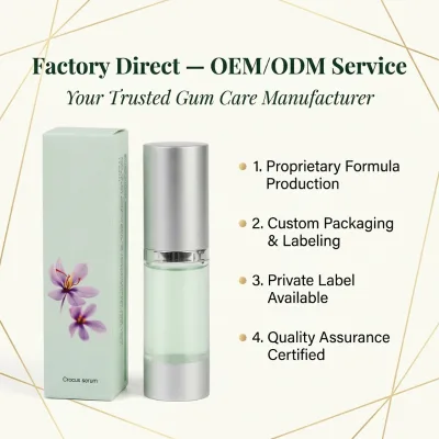 30ml Saffron Gum Care Gel OEM | Natural Crocus Extract Relief for Gum Inflammation Bleeding | Custom Packaging Available