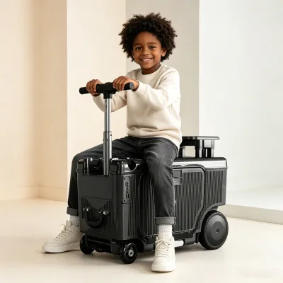 [CE Certified]4 Wheel Electric Ride on Hand Carry Scooter Bag Cabin Suitcase Direct Bulk Order FCC Certified