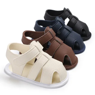 Hot Selling BBL Newborn Babyhappy Unisex Sandals Hook Loop Closure Floral Pattern Outdoor Soft PU Midsole Flat Anti-Slippery
