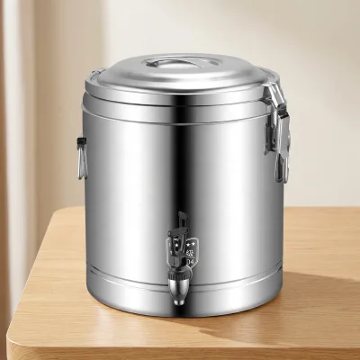 Portable Insulated Food Dispenser with Spigot | Commercial Insulated Food Bucket / Thermal Soup Barrel / Hot Food Warmer