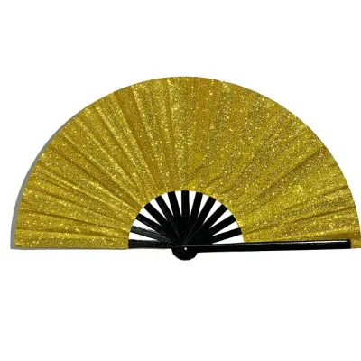 Glitter Shiny Large Rave Folding Clack Hand Fan for Festival Disco Party