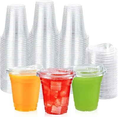 8oz 12oz 16oz 20oz Clear Pet Plastic Cup With Dome Lid Custom Logo Disposable Plastic Cups