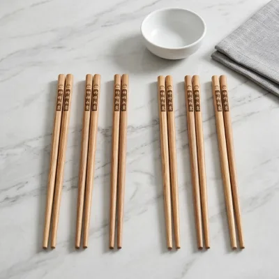 ESTICK Wholesale Bulk Wedding Gift Carbonized Bamboo Chopsticks Heat Resistant Eco-Friendly Minimalist Design for Event Catering
