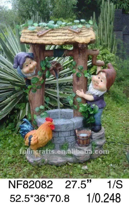 Europe Big Water Fountain with Gnome and Animal