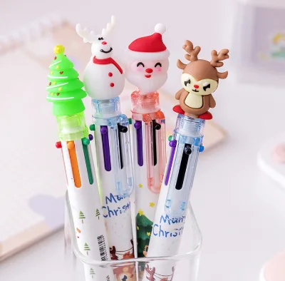 6 Color Ball Point Pen,Christmas Tree Top Decoration,Christmas Promotion Gift Pen