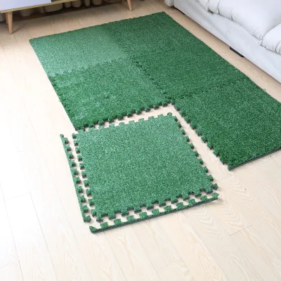 2024 Wholesale EVA Foam Turf Tiles Artificial Grass Puzzle Carpet Mat Elegant Rug Sets