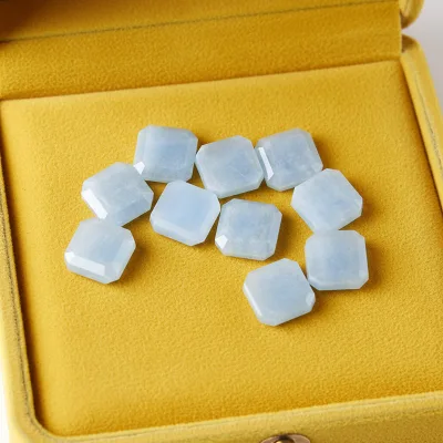 Custom-made Natural Aquamarine Small Anise Stone Designed Specifically for Jewelry Making Gemstone Flat Back Aquamarine Stone