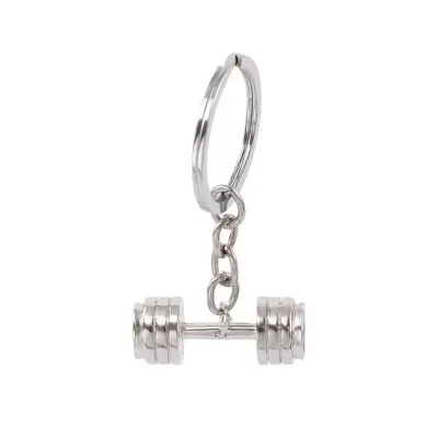 3D Barbell Dumbbell Keychain Dumbbell Weightlifting Keyring Fitness Sports Equipment Keychain