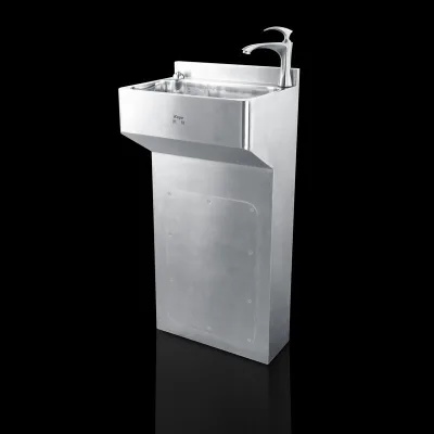 Project Spec Stainless Steel Pedestal Wash Basin with Front Access Cover and Raised Splashback for Public Toilet Renovation