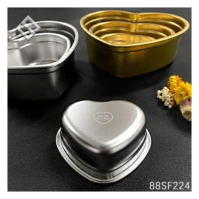 Elegant Disposable Heart-Shaped Metal Dinner Dishes Stainless Steel Gold Sustainable for Wedding Parties Hotels Restaurants for