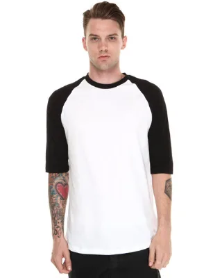 Men Half Sleeve Tee Shirts with White Shirt and Black Sleeves