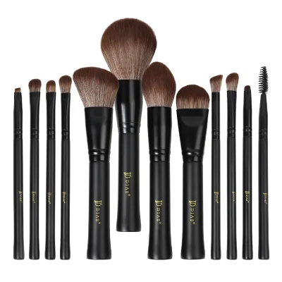 High Quality Soft Synthetic Fiber Vegan Makeup Brushes Personalized Black Foundation Blending Custom Logo for Face Use