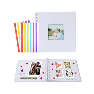 80 Pages Scrapbook Album Craft Paper Photo Album for Wedding and Anniversary with Scrapbooking Stickers Family DIY Scrapbook