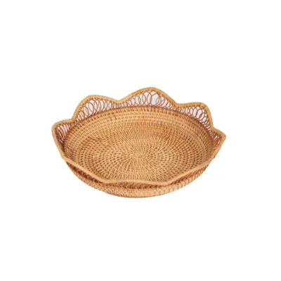 Rattan Storage Basket Fruit Plate Living Room Home Coffee Table Snack Storage Box Candy Basket Fruit Basket