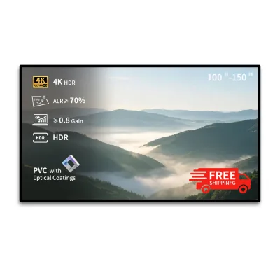 Ultra 1cm ALR Fixed Frame Projector Screen Ambient Light Rejecting Projection Screen Short Throw Projection Large Home Theater