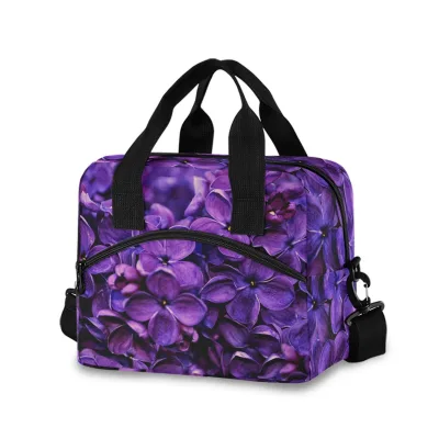 Hawaiian Purple Frangipani Customized Reusable Insulated Lightweight Lunch Cooler Bag for Women Men Adult