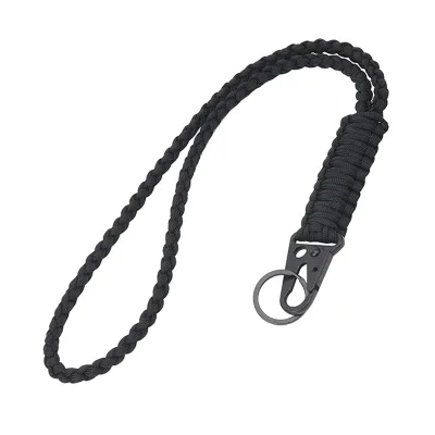 Heavy Duty Paracord Lanyard Keychain, Paracord Necklace Cell Phone Keychain Whistles Wrist Braided Strap
