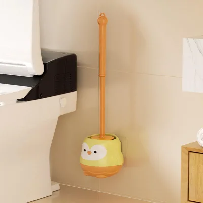 Plastic Toilet Brush Long Handle No Dead Angle Multifunctional Household Wall-mounted Base