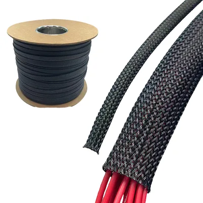 Customized Size 3mm Wear-resistant Braided Sleeve Polyester Cable Wiring Sleeves Insulation Wire Management 220V -20C~+100C