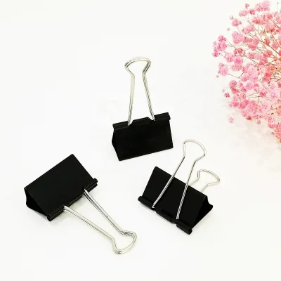 Manufacturer Direct Stationery 51mm 12pcs/box Combination Paper Binder Clips Document Black Paper Clips Office School Supply