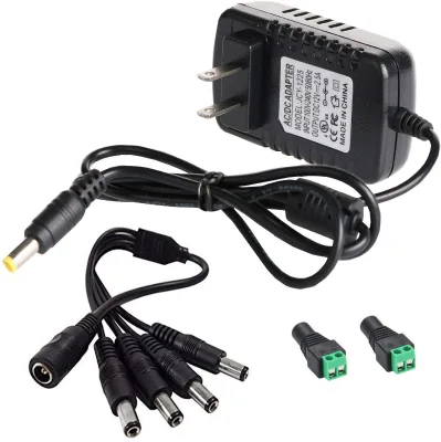 Security Camera Power Adapter 12V 2.5A 2.5AMP with 4-Way Splitter Cord  by CE Certified for DC12V DVR NVR CCTV Camer