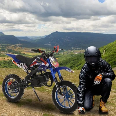 49cc 2 Stroke Engine Offroad Black Dirt Bike Electric Lithium Battery Electronic Mini Motocross 40km/h