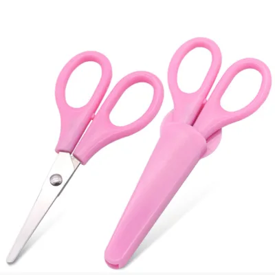Wholesale Colorful Handmade Paper Cutting Scissors Stationery Plastic Handle Student Scissors
