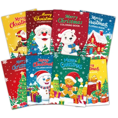 New Children's Early Education Enlightenment Gift Christmas Children's Cartoon Game Quiz Coloring Notebook Drawing Notebook