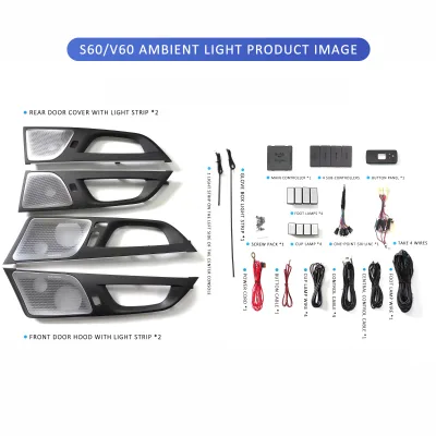 Suitable for Volvo V60 xc90 s90 xc60 V90 , Custom-designed LED Interior Ambient Lighting with Non-destructive Installation