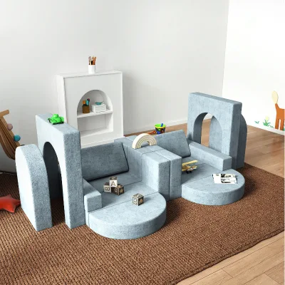 Hot Seller Modular 28D High Resilience Foam Boneless Children's Play Sofa , Kids Playroom Furniture, Factory Customization