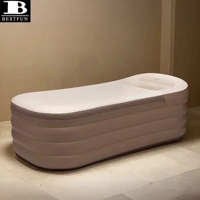 Portable Folding Inflatable Bathtub for Adults Thickened PVC Blow up Bath Tub Home Spa Shower Freestanding Soaking Tub