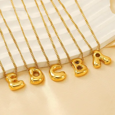 Men's and Women's Stainless Steel Minimalist Irregular Letter Pendant Necklace