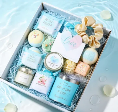 Valentine New Year Wedding Mothers Day Birthday Customized Women Spa Wine Tumbler Bath Bomb Towel Gift Get Well Soon Care Gifts